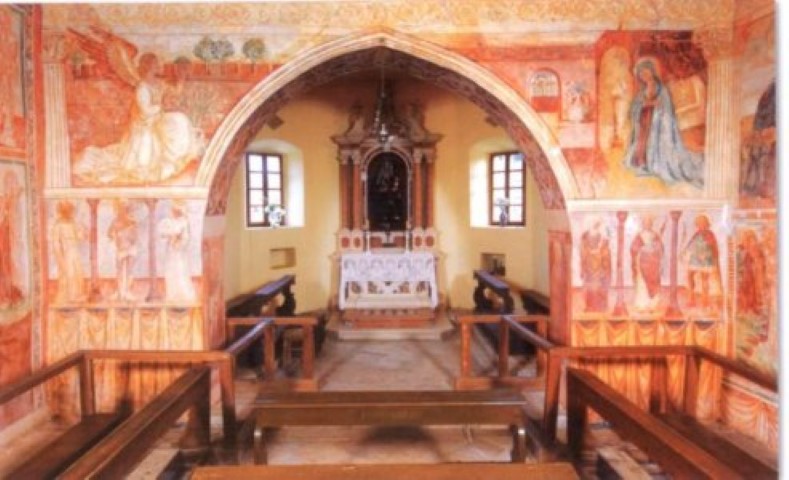 sveta marija, oprtalj, freske