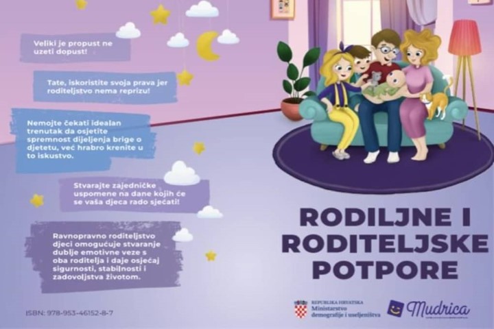 Ministarstvo demografije i useljeništva tiskalo brošuru „Rodiljne i roditeljske potpore“.