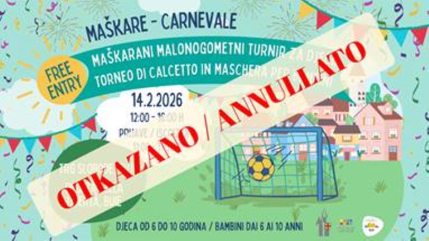 Buje: Otkazan maškarani malonogometni turnir za djecu!