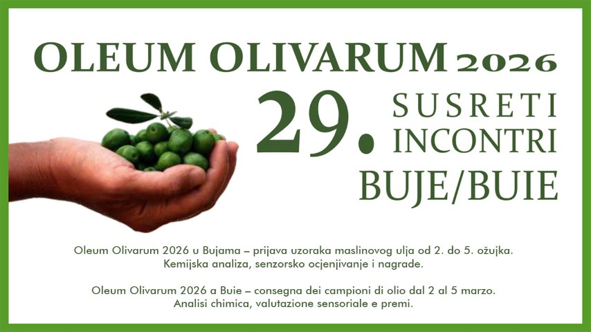 Uskoro! OLEUM OLIVARUM 2026 – poziv maslinarima na sudjelovanje