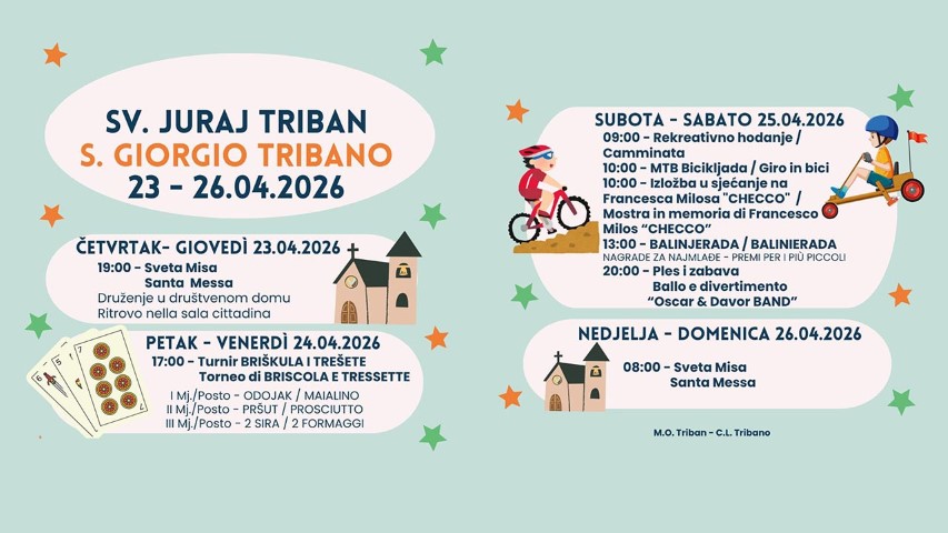 Započela pučka fešta povodom sv. Jurja u Tribanu