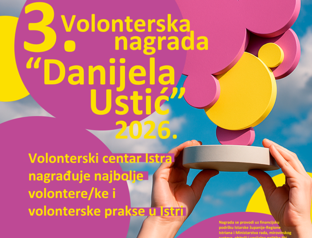 Otvorene prijave za 3. Volontersku nagradu „Danijela Ustić“ za 2026. godinu